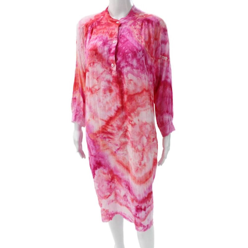 Love Tanjane Women Shirt Dress Multicolor Collared Long Sleeve Cotton Size S